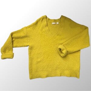 Anthro Sleeping on Snow Sweater, Yellow